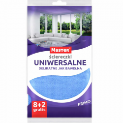 MASTER Ścierka uniwersalna 48x37 cm PRIMO 8+2szt NIEBIESKA S174
